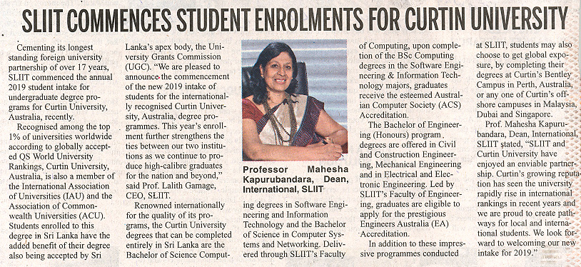 SLIIT-Commences-Student-Enrolments-for-Curtin-University-Daily-News-23-10-2018