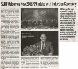 SLIIT-Welcomes-New-2018-19-Intake-with-inductio-Ceremony-Sunday-Observer-25-11-2018