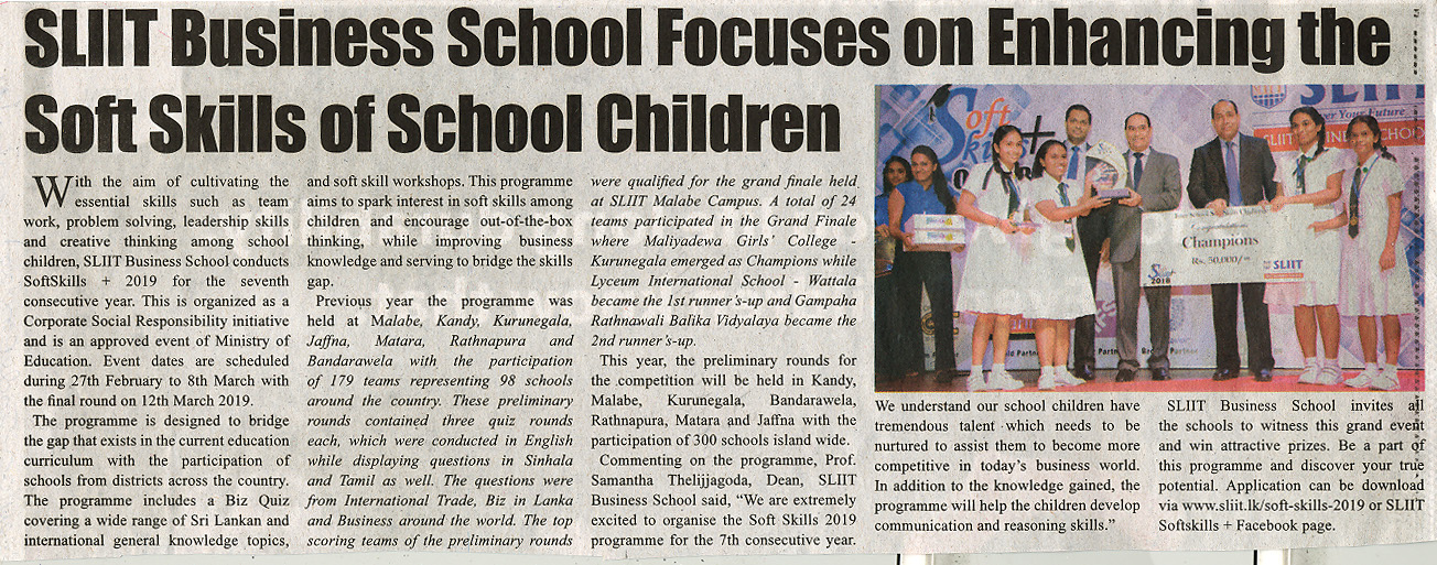 SLIIT-Business-School-Focuses-on-Enhancing-the-Soft-Skills-of-School-Children-Ceylon-Independant-27-01-2019