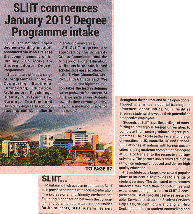 SLIIT-Commences-January-2019-Degree-Programme-Intake-Ceylon-Today-31-01-2019