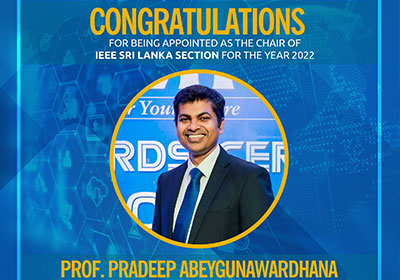 Chair of IEEE Sri Lanka Section for the year 2022 | SLIIT