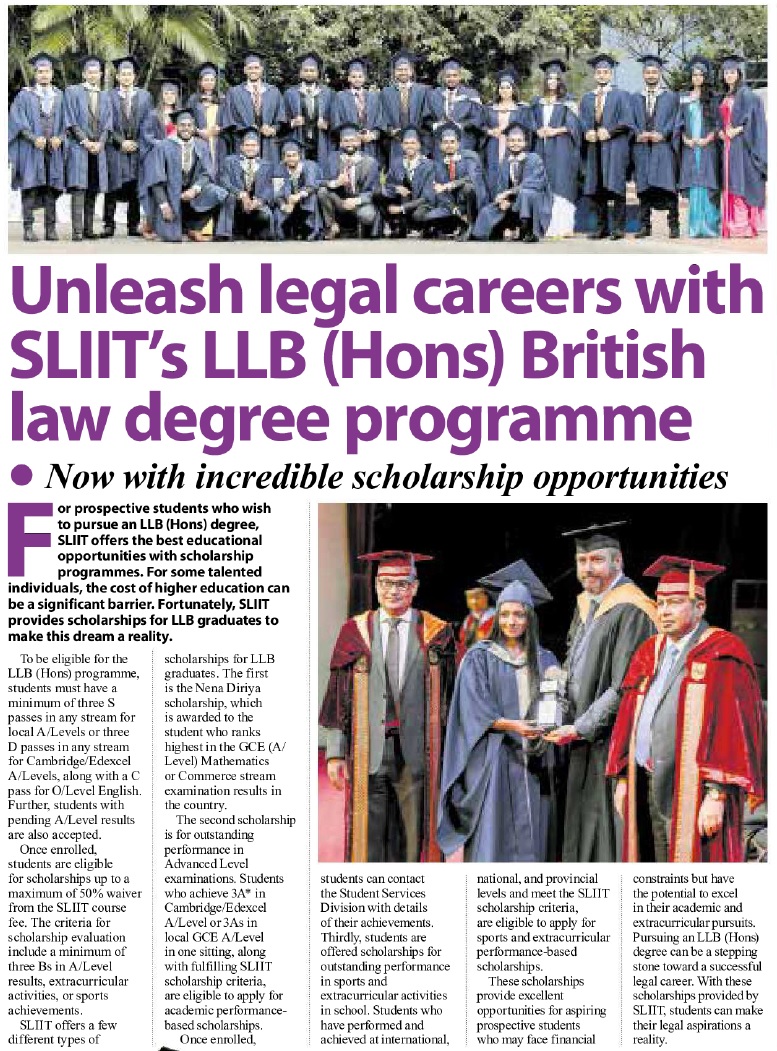 The Sunday Morning: Unleash legal careers with SLIIT's LLB (Hons