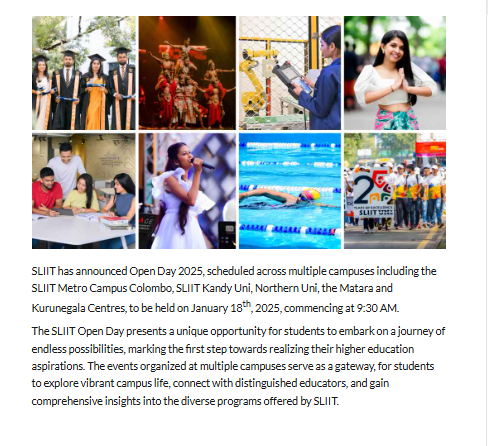 SLIIT Open Day 2025 across multiple campuses reveals pathways to world-class higher education