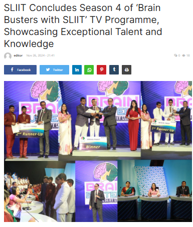 SLIIT Concludes Season 4 of ‘Brain Busters with SLIIT’ TV Programme, Showcasing Exceptional Talent and Knowledge