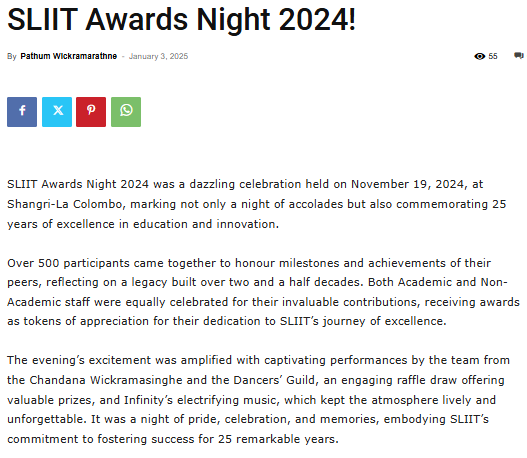 SLIIT Awards Night 2024!