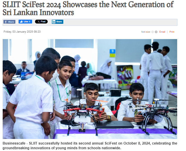 SLIIT SciFest 2024 Showcases the Next Generation of Sri Lankan Innovators