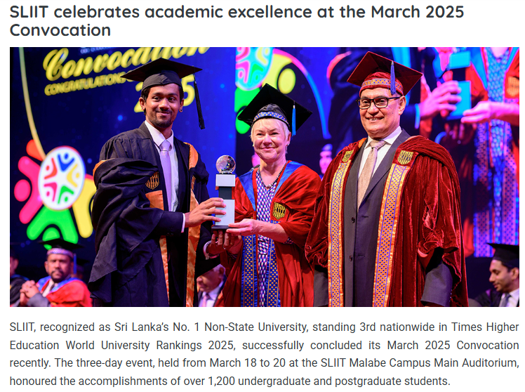 SLIIT celebrates academic excellence at the March 2025 Convocation
