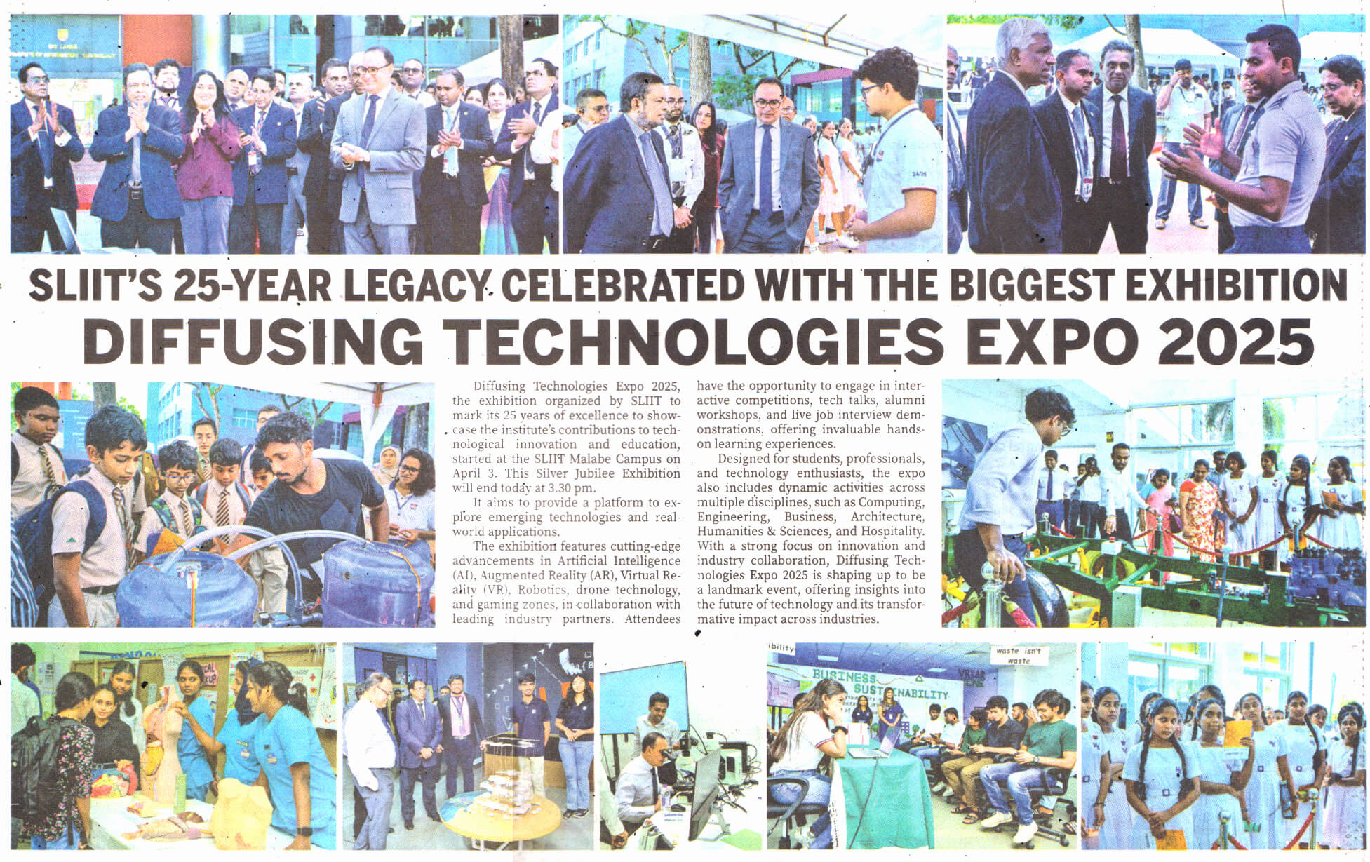 SLIIT marks 25 year legacy of academic excellence with grand Silver Jubilee celebrations - Sunday observer